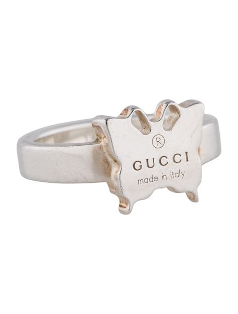 gucci sterling silver butterfly ring|Gucci ghost ring price.